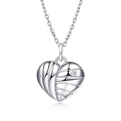 S925 Silver Clover Heart Pendant Necklace