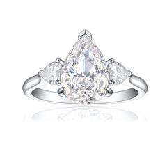 925 Silver 4ct Teardrop Flame Ice Ring