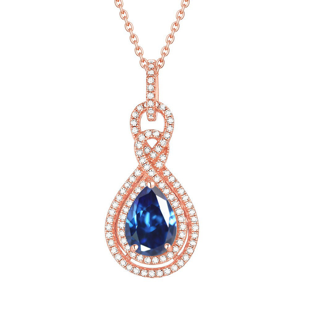 S925 Silver Peridot Rose Gold Necklace