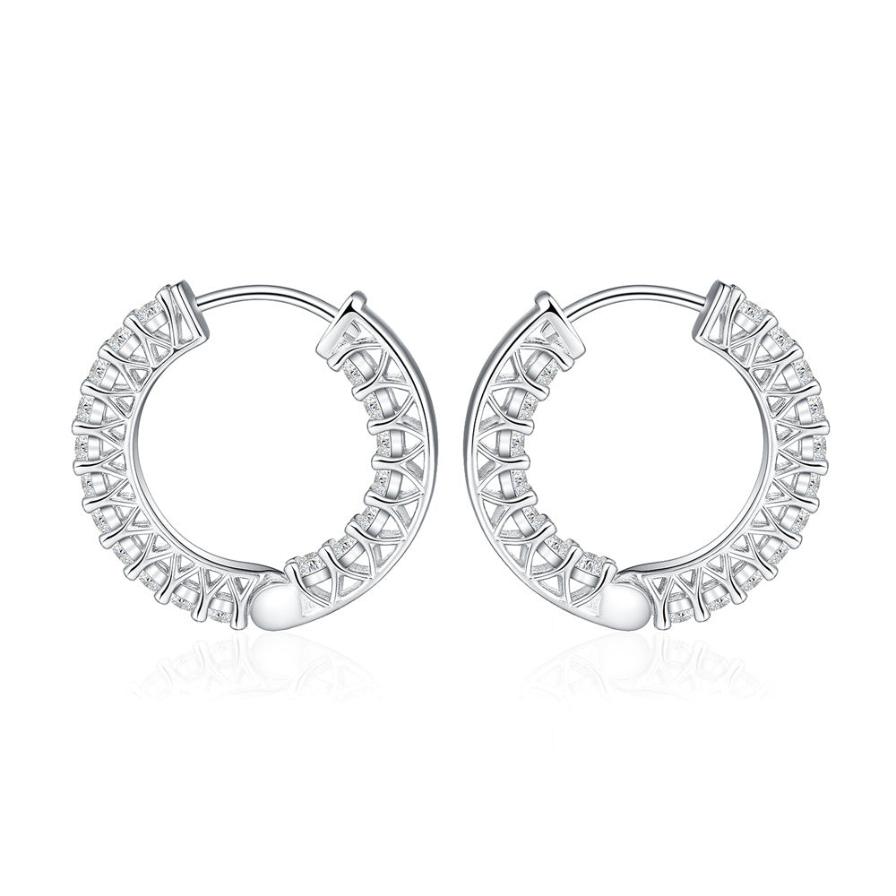 S925 Zircon Rose Gold Hoops