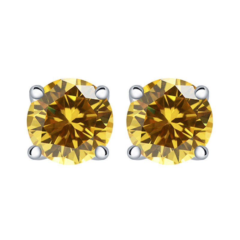 925 Silver Round Solitaire Zirconia Studs