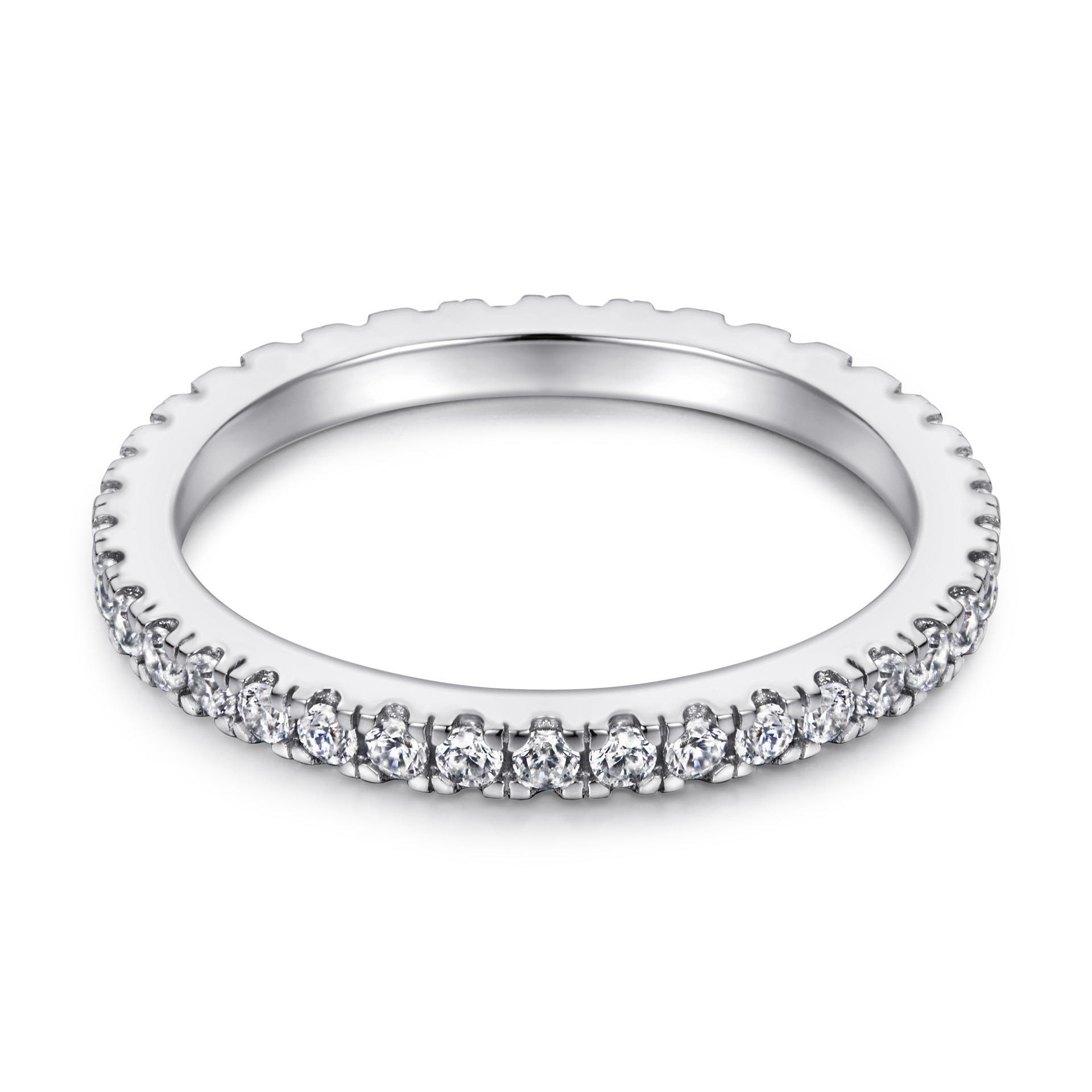 925 Silver Rose Gold Plated Micro-Pavé Line Ring