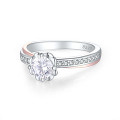S925 Two-Tone Half Eternity Ring
