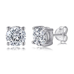 925 Silver 6-Prong Ring Zircon Earrings Necklace Set