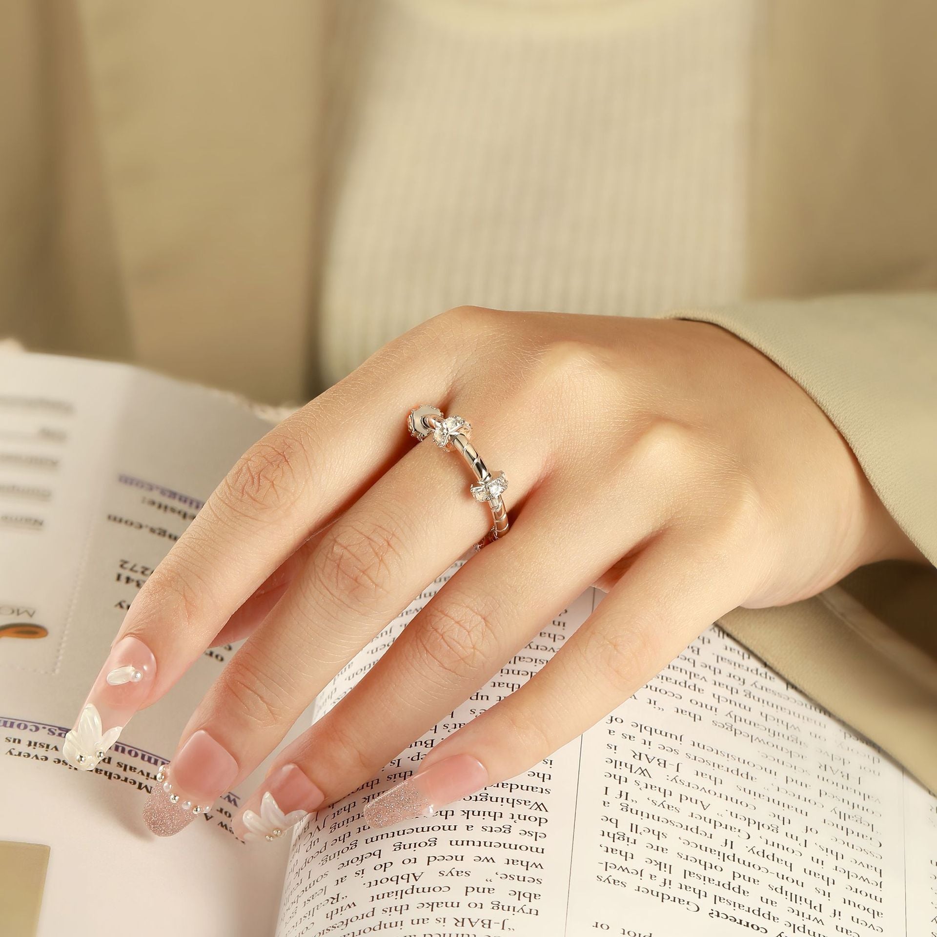 925 Silver Cartier Style Ring Earrings Necklace