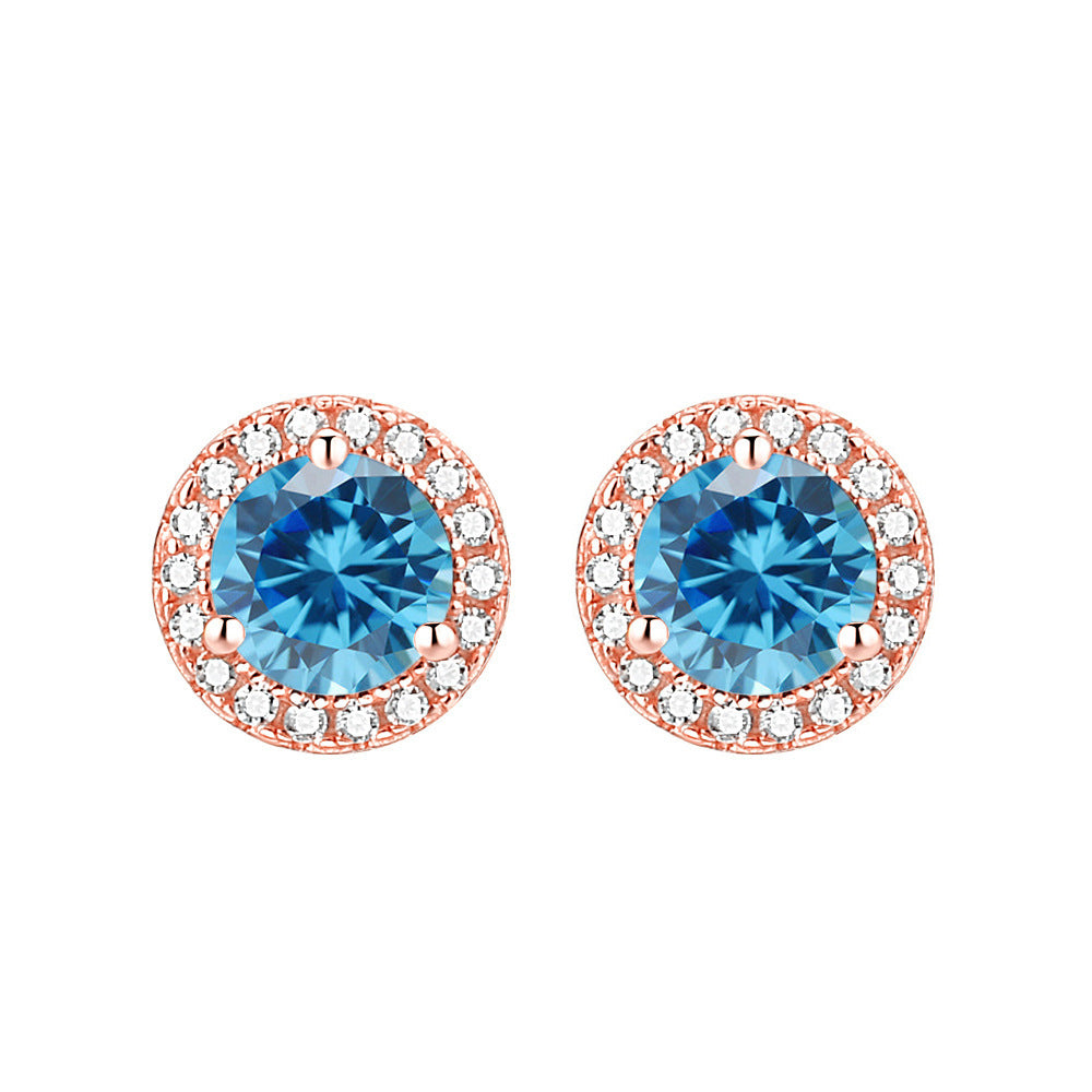 S925 Zodiac CZ Earrings - Birthstone Jewelry