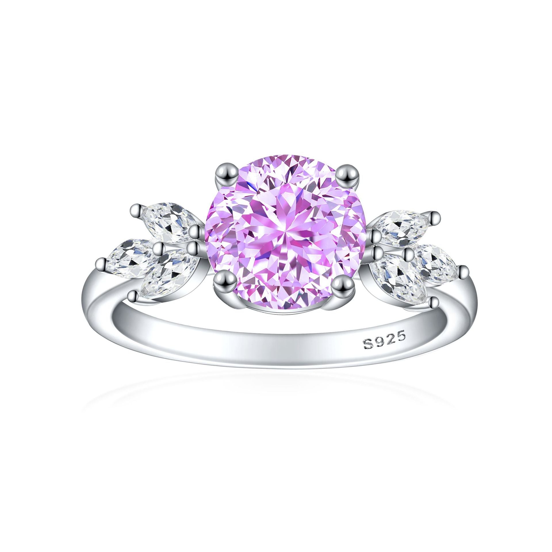 925 Silver 2ct Flame Ice Engagement Ring