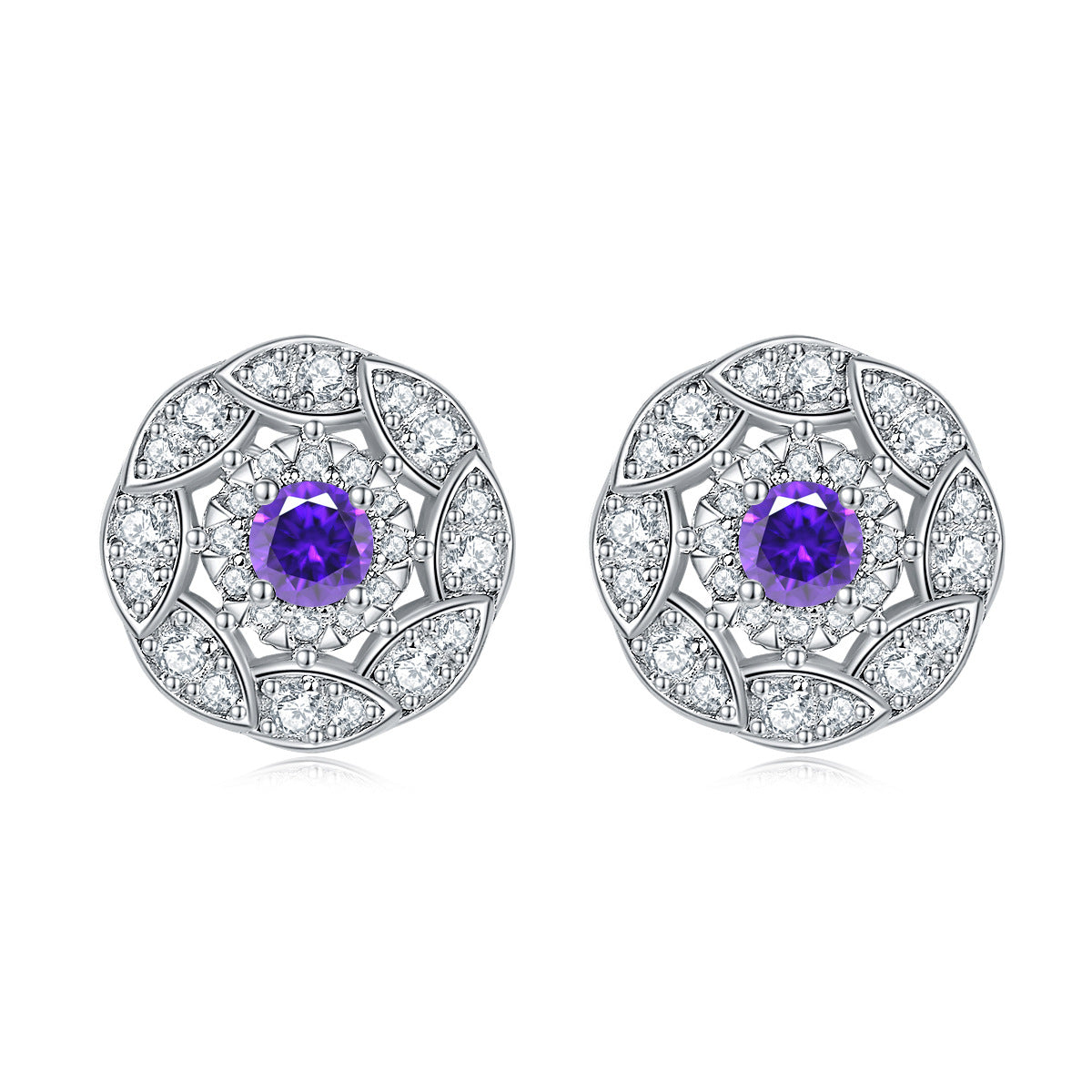 S925 Zodiac CZ Earrings - Bold Floral Jewelry