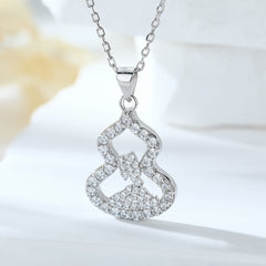 S925 Silver Gourd Zircon Necklace