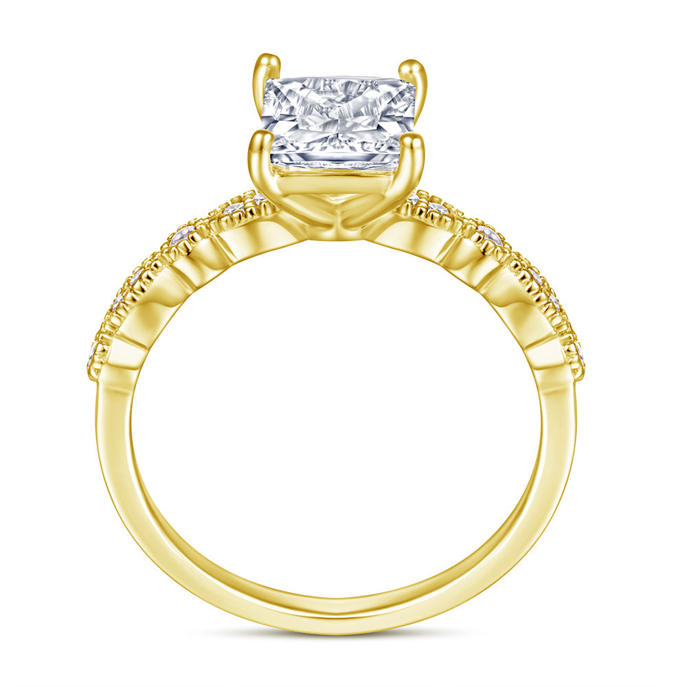925 Silver Square CZ Statement Ring