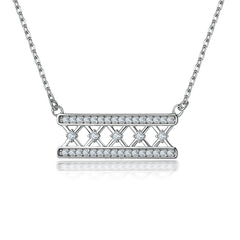 925 Silver Hollow Ring Half Circle Earrings Necklace Set
