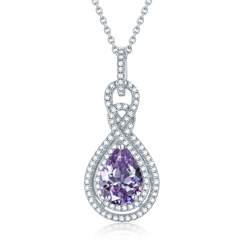 S925 Silver Peridot Rose Gold Necklace