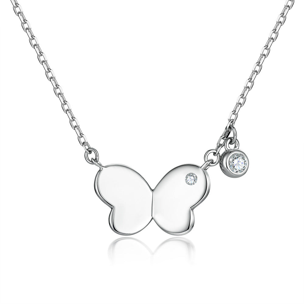 S925 Silver 3D Bow Butterfly Necklace