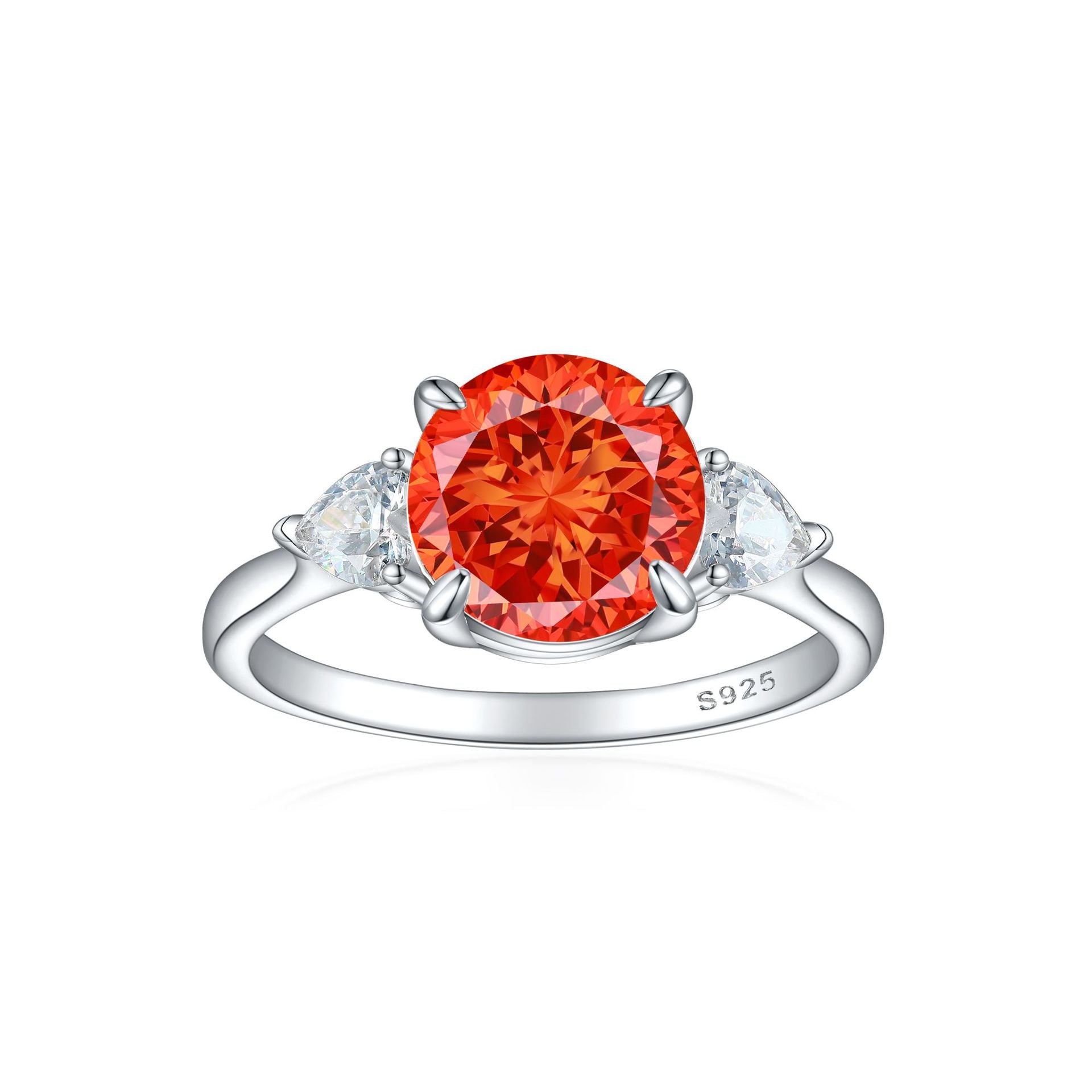 925 Silver Heart Flame Ice Ring