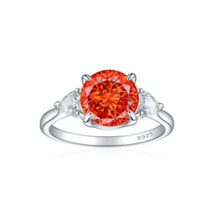 925 Silver Heart Flame Ice Ring