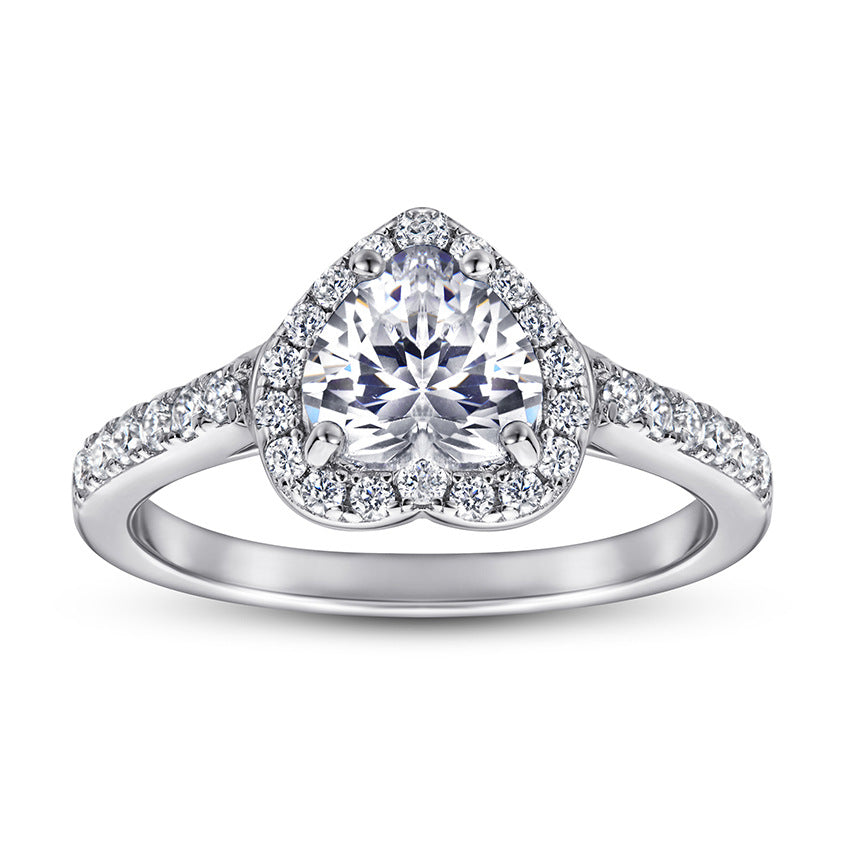 Dainty CZ Heart Ring - S925 Sterling Silver