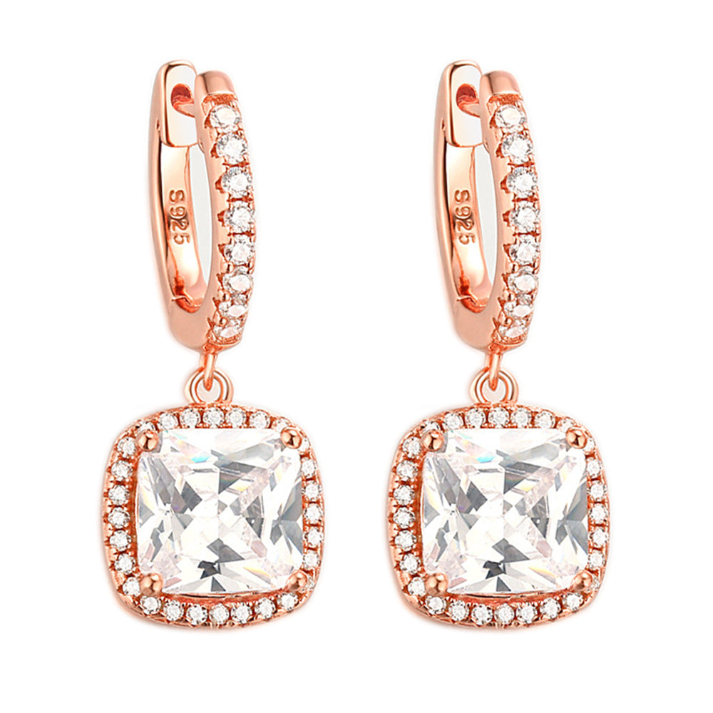 925 Silver Zirconia Hoop Earrings