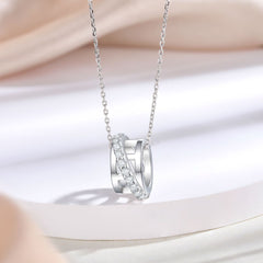 S925 Silver Multi-Loop Pendant Necklace