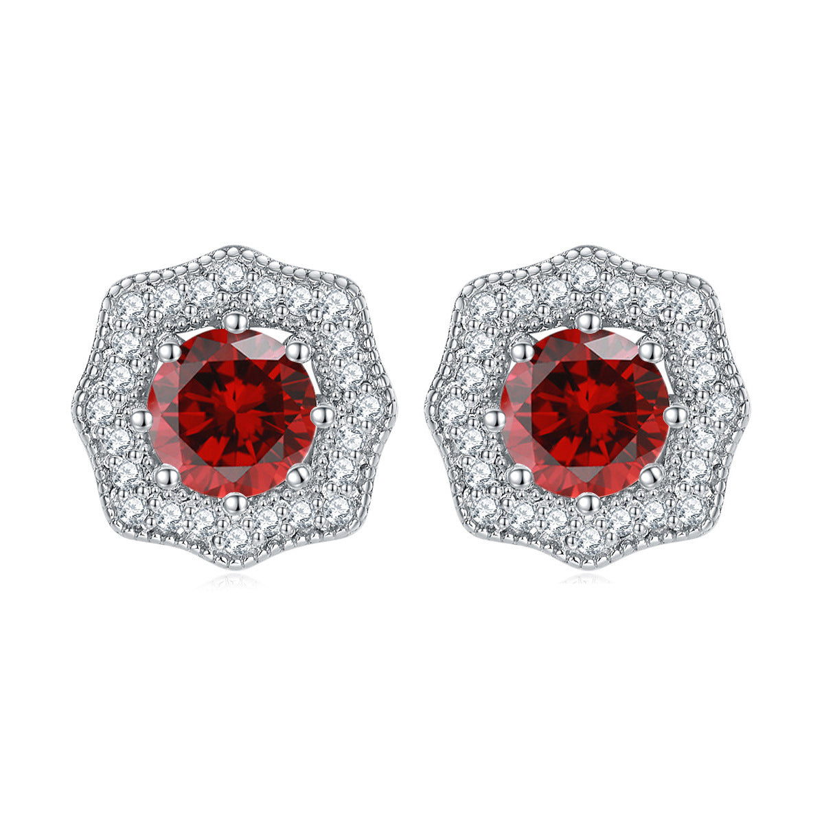 925 Silver Star Flower Studs
