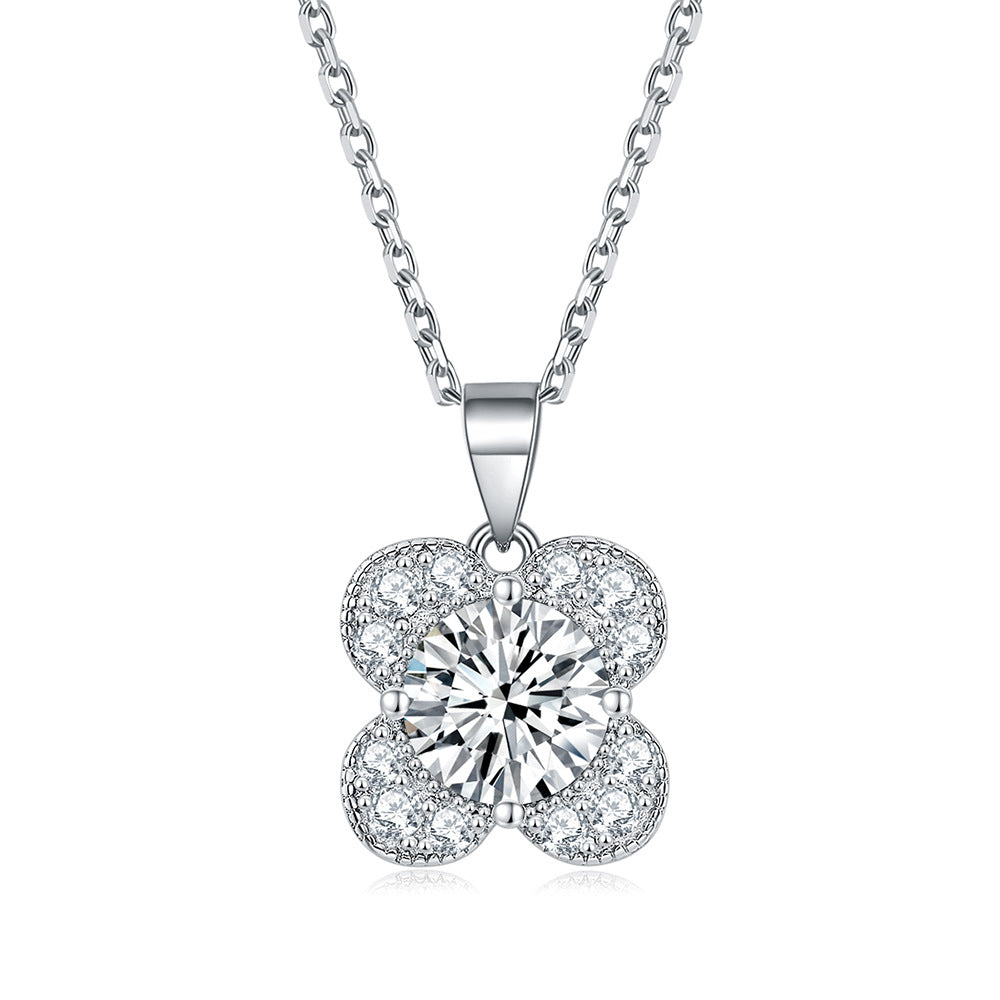 S925 Sterling Silver Zircon Necklace Elegant