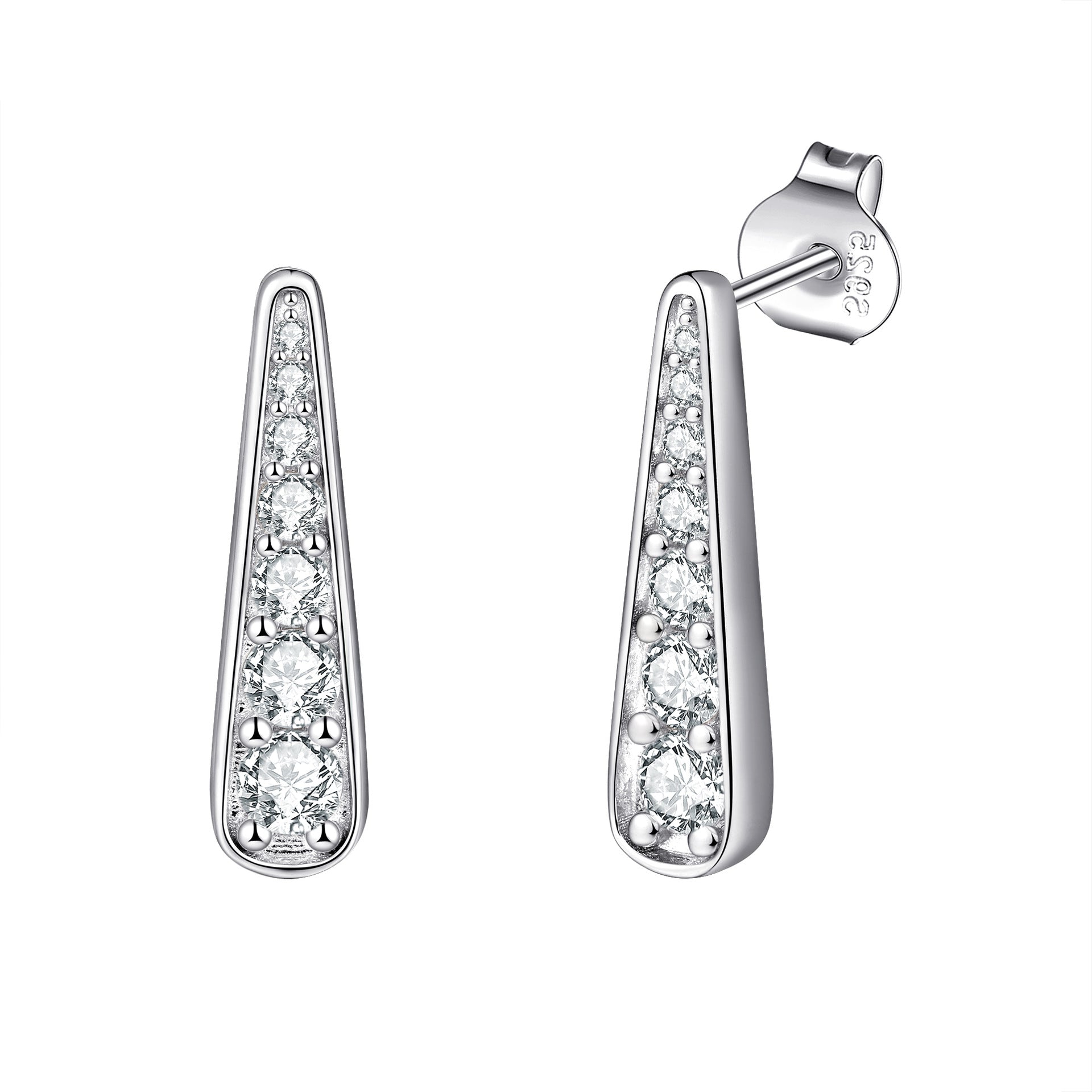 925 Silver Tassel Earrings Necklace Stack Ring Set
