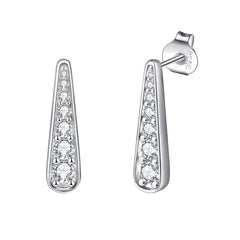925 Silver Tassel Earrings Necklace Stack Ring Set
