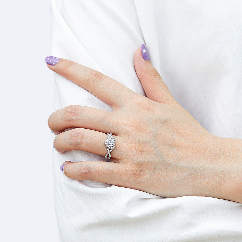 S925 Sterling Silver Heart Ring – Cubic Zirconia CZ Band