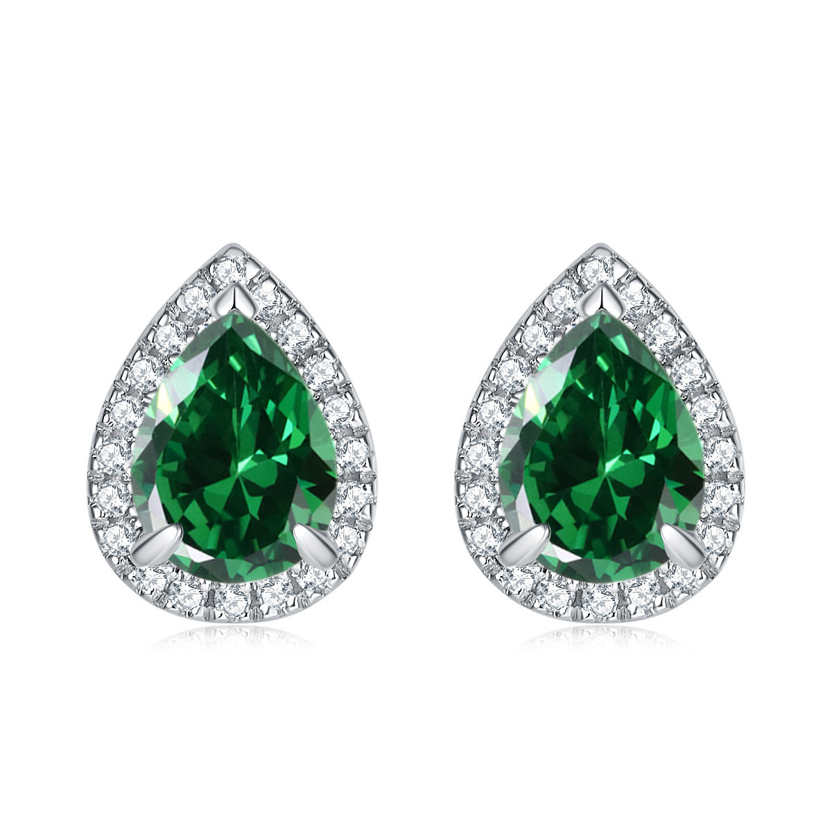 925 Silver Teardrop Stone Earrings