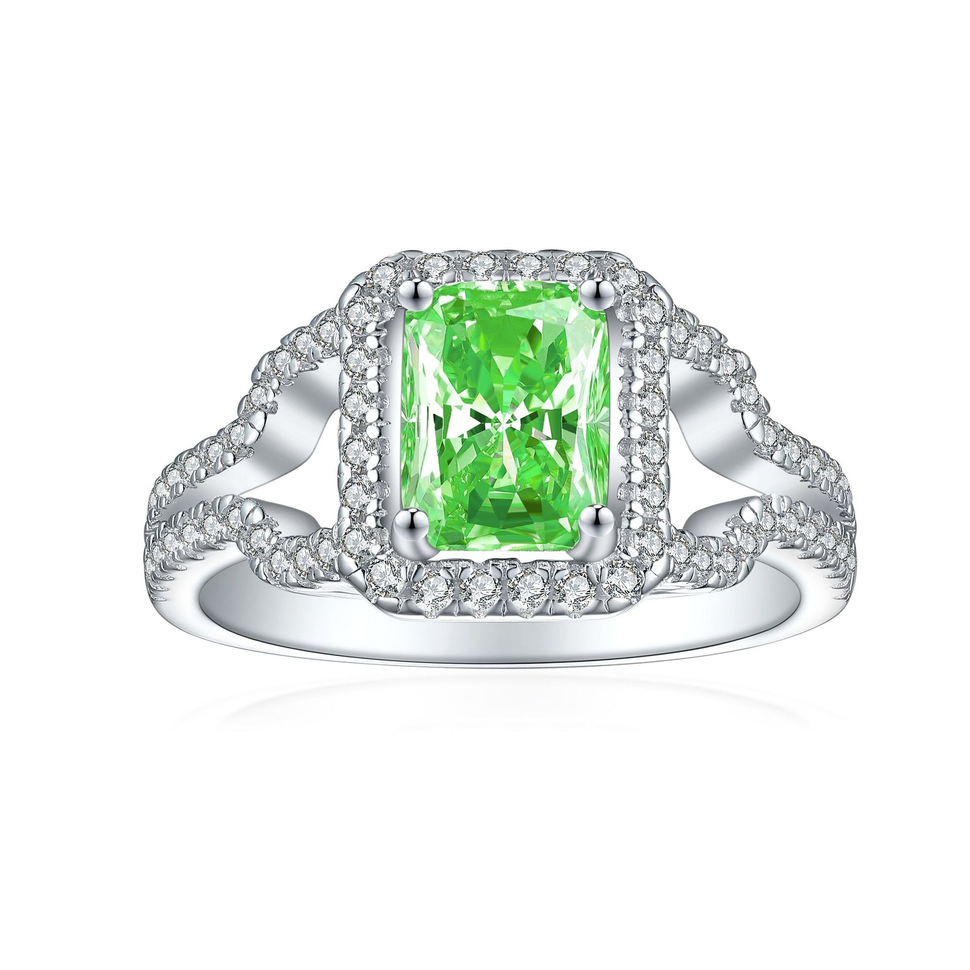 925 Silver 1.5ct Flame Ice Square Ring