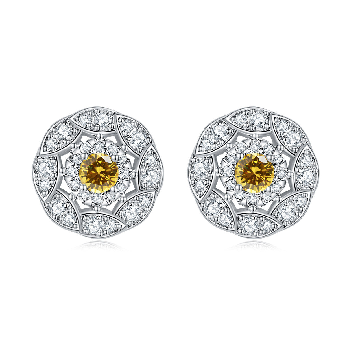S925 Zodiac CZ Earrings - Bold Floral Jewelry