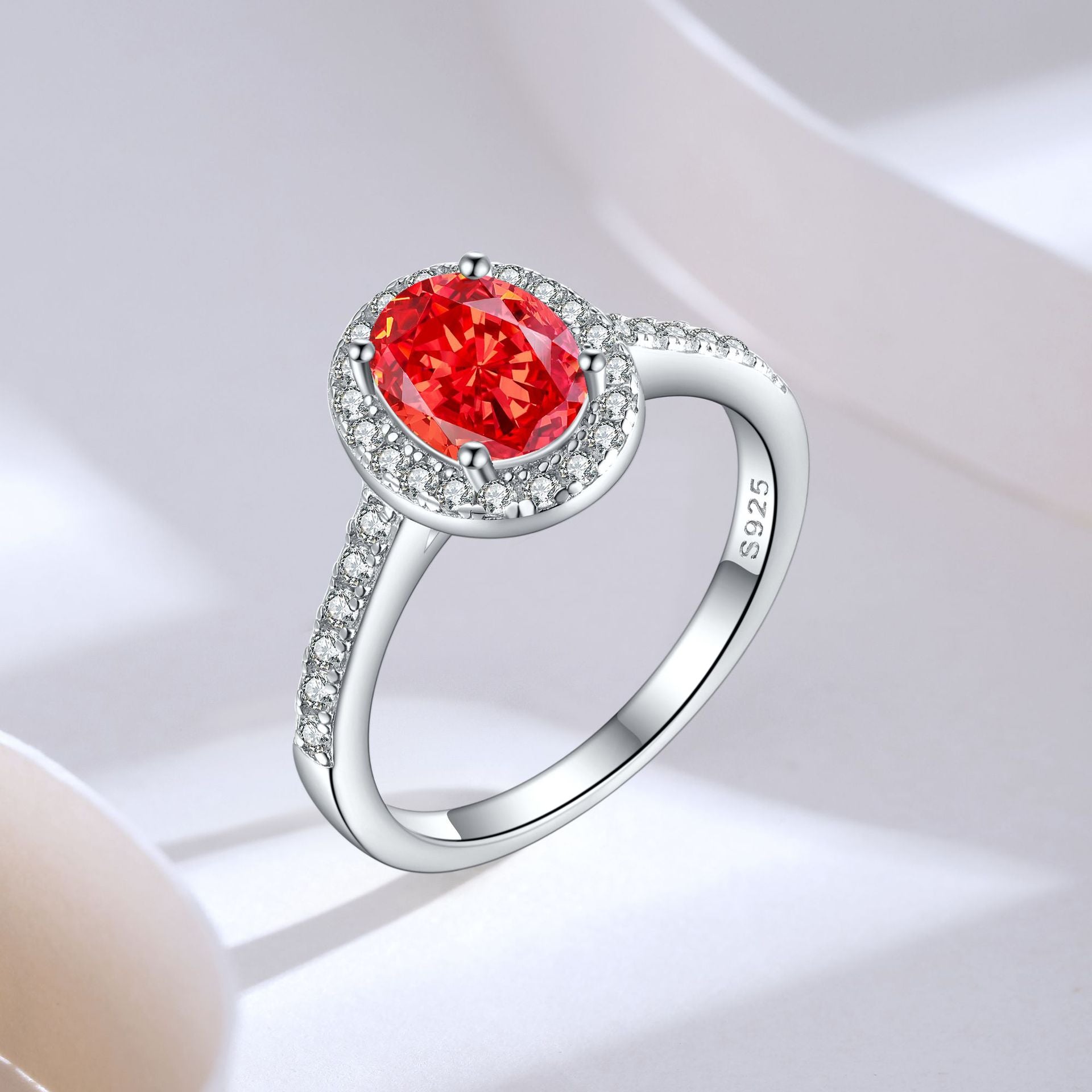 S925 Silver 1.5ct Gemstone Ring - Icy Cut 6x8mm