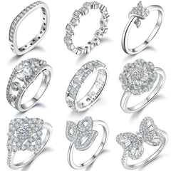 925 Silver Butterfly Pavé Band