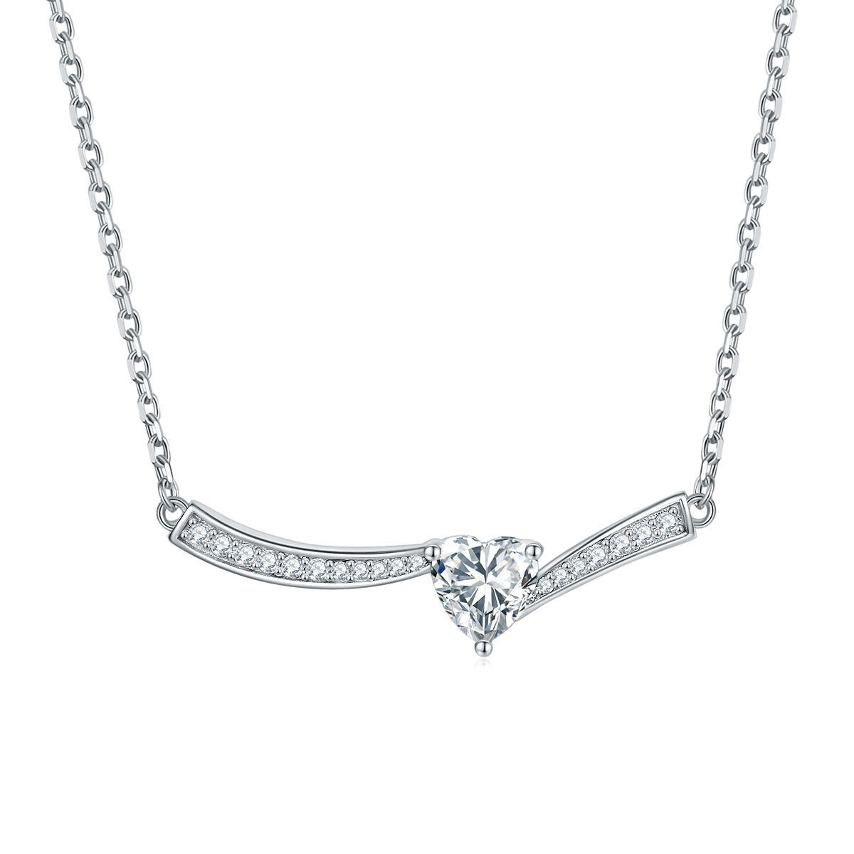 S925 Sterling Silver Zircon Necklace Elegant