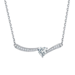 S925 Silver Aquamarine Heart Necklace