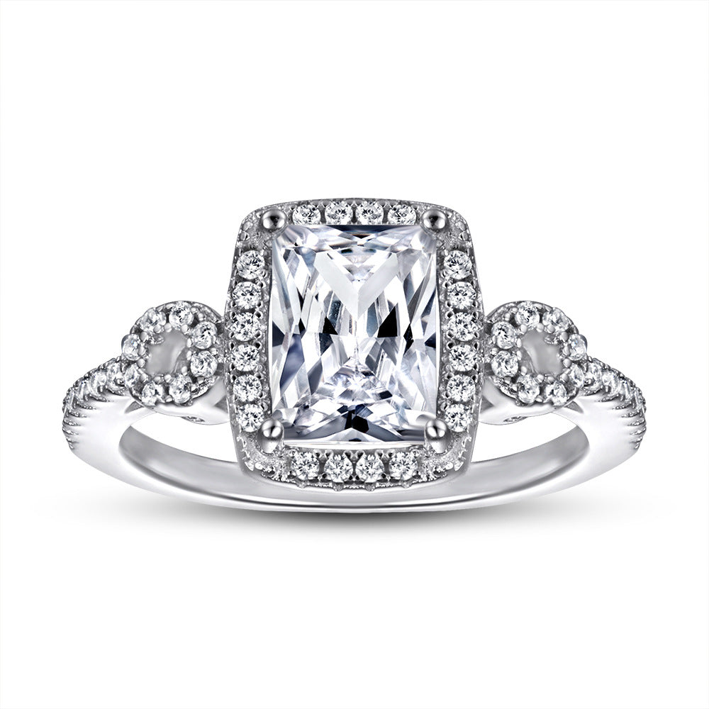 925 Silver Art Deco CZ Statement Ring