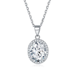 925 Silver Egg Shaped Ring Necklace Earrings Set