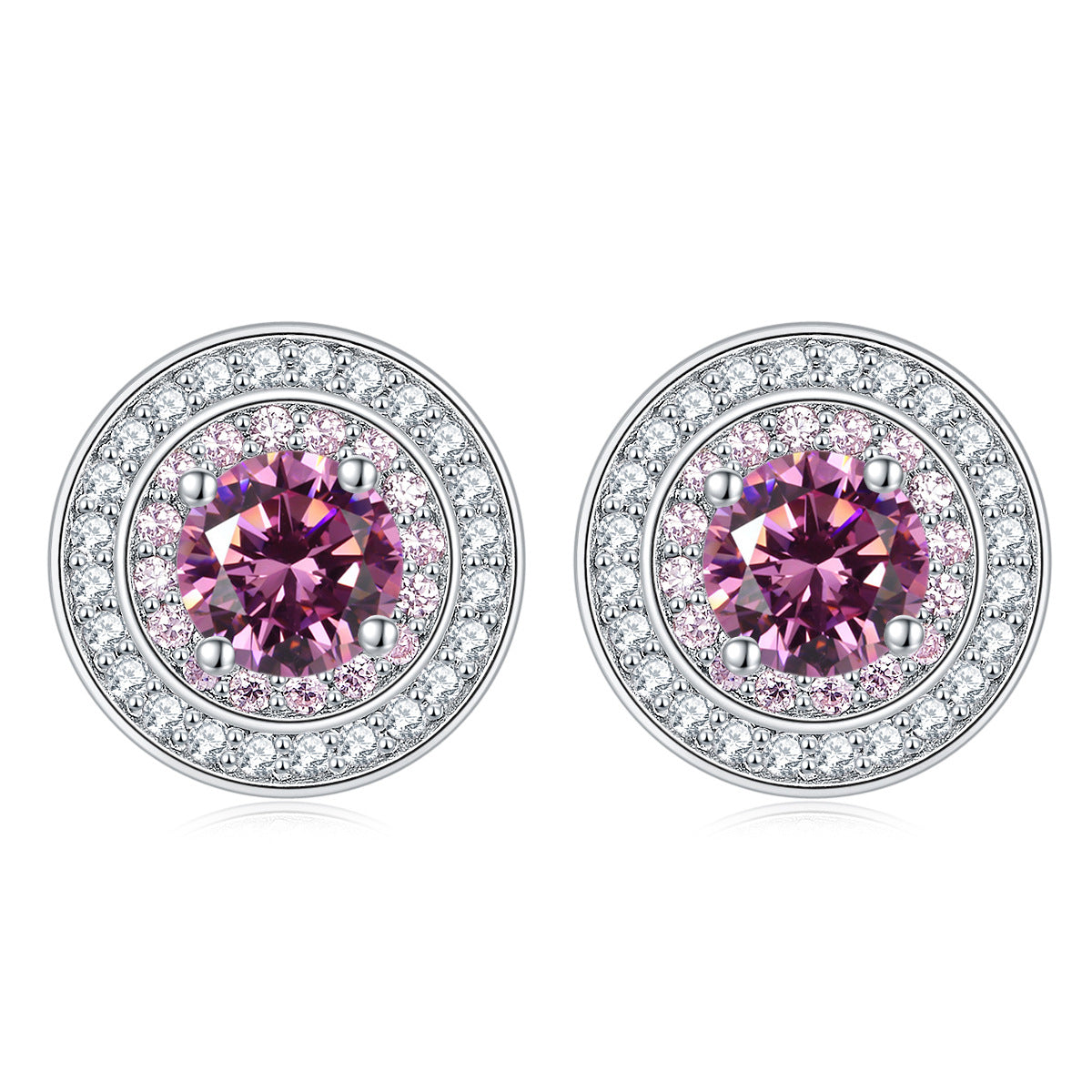 925 Silver Micro-Pavé Circle Studs