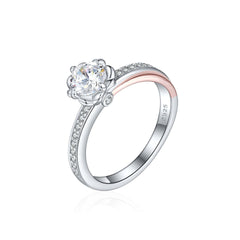 S925 Two-Tone Half Eternity Ring