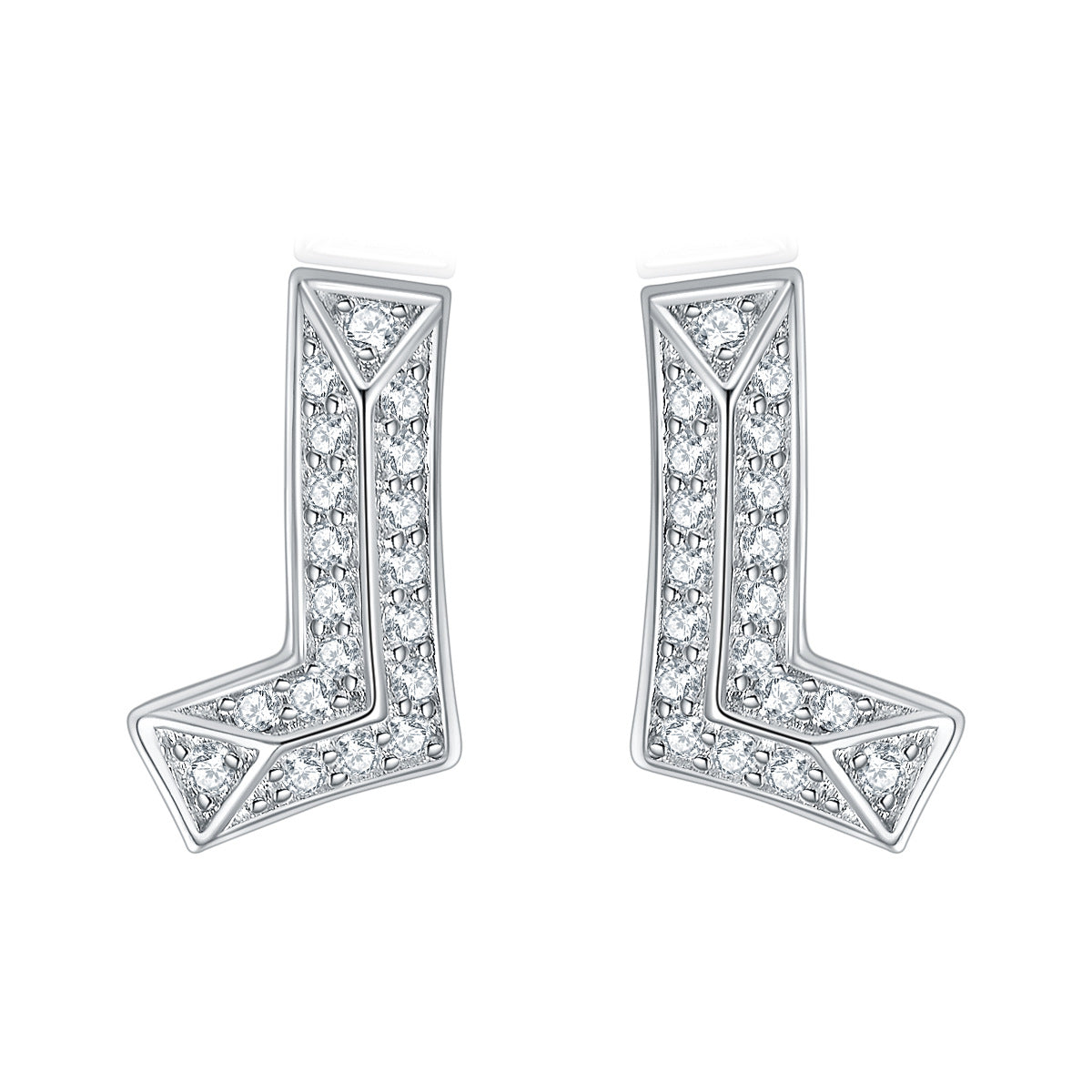 S925 Silver Heart Zircon Stud Earrings