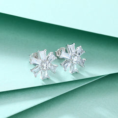 S925 Silver Daisy Star Earrings