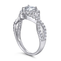 S925 Sterling Silver Heart Ring – Cubic Zirconia CZ Band
