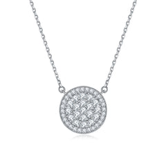 S925 Silver Full-Cut Zircon Circle Necklace
