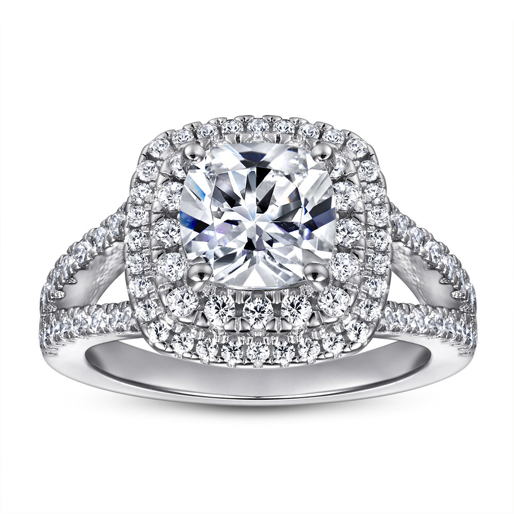 925 Silver 2ct Solitaire Wedding Band