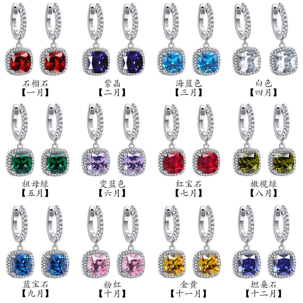 925 Silver Zirconia Hoop Earrings