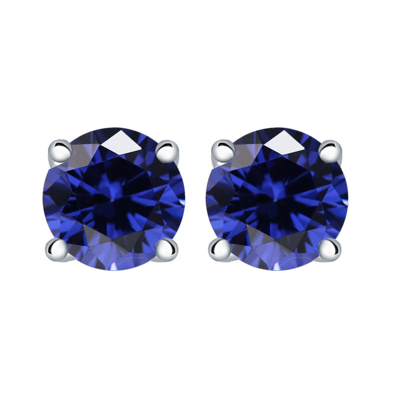 925 Silver Round Solitaire Zirconia Studs