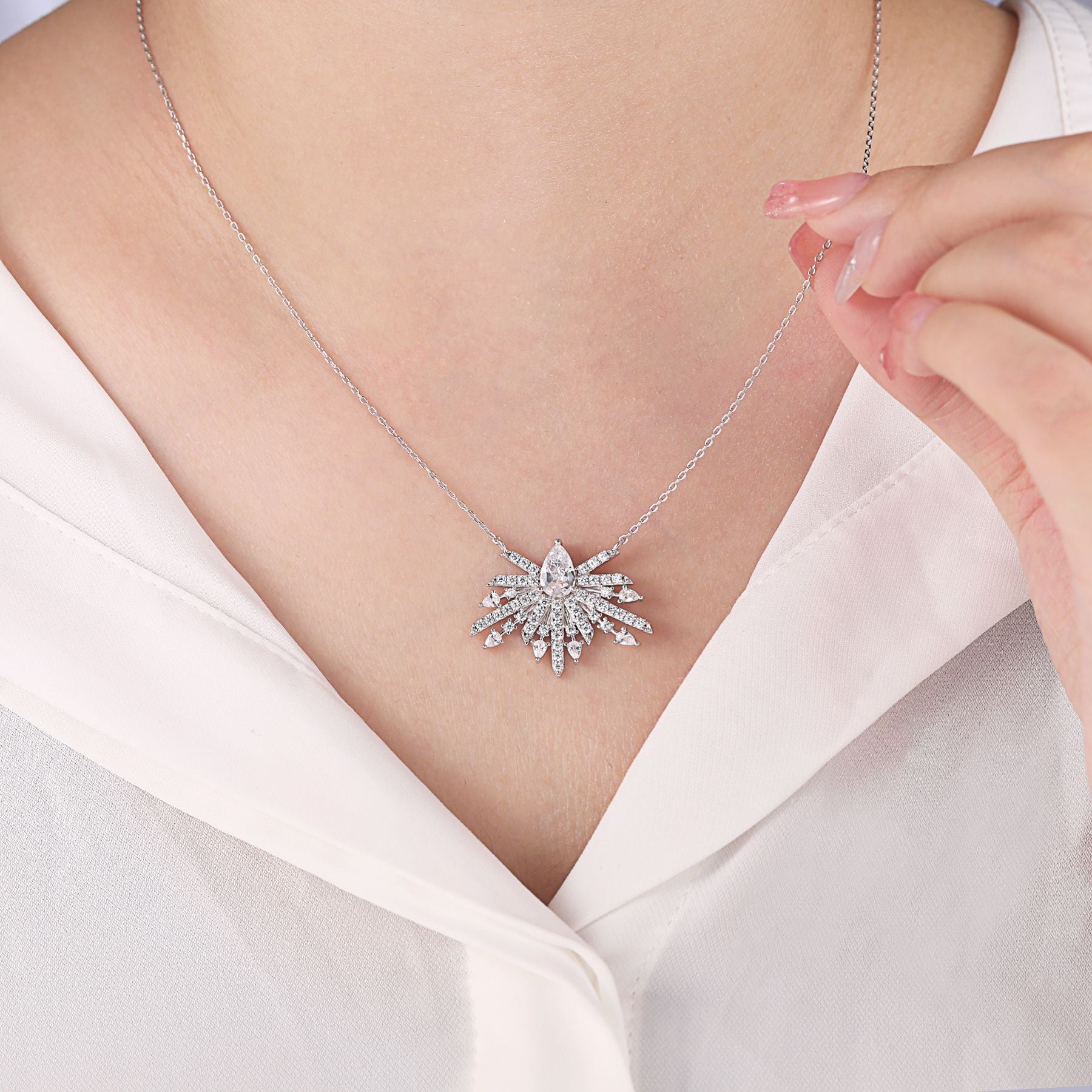 S925 Silver Zircon Delicate Necklace