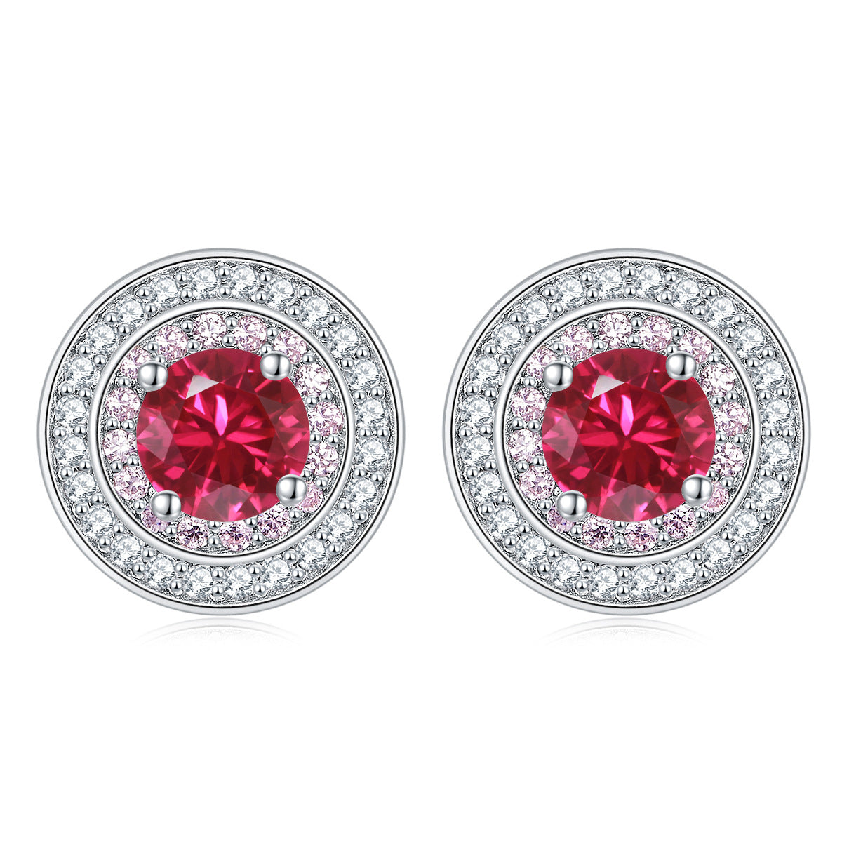925 Silver Micro-Pavé Circle Studs