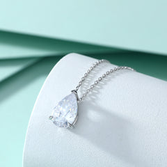 S925 Silver Pear Cut Zircon Necklace