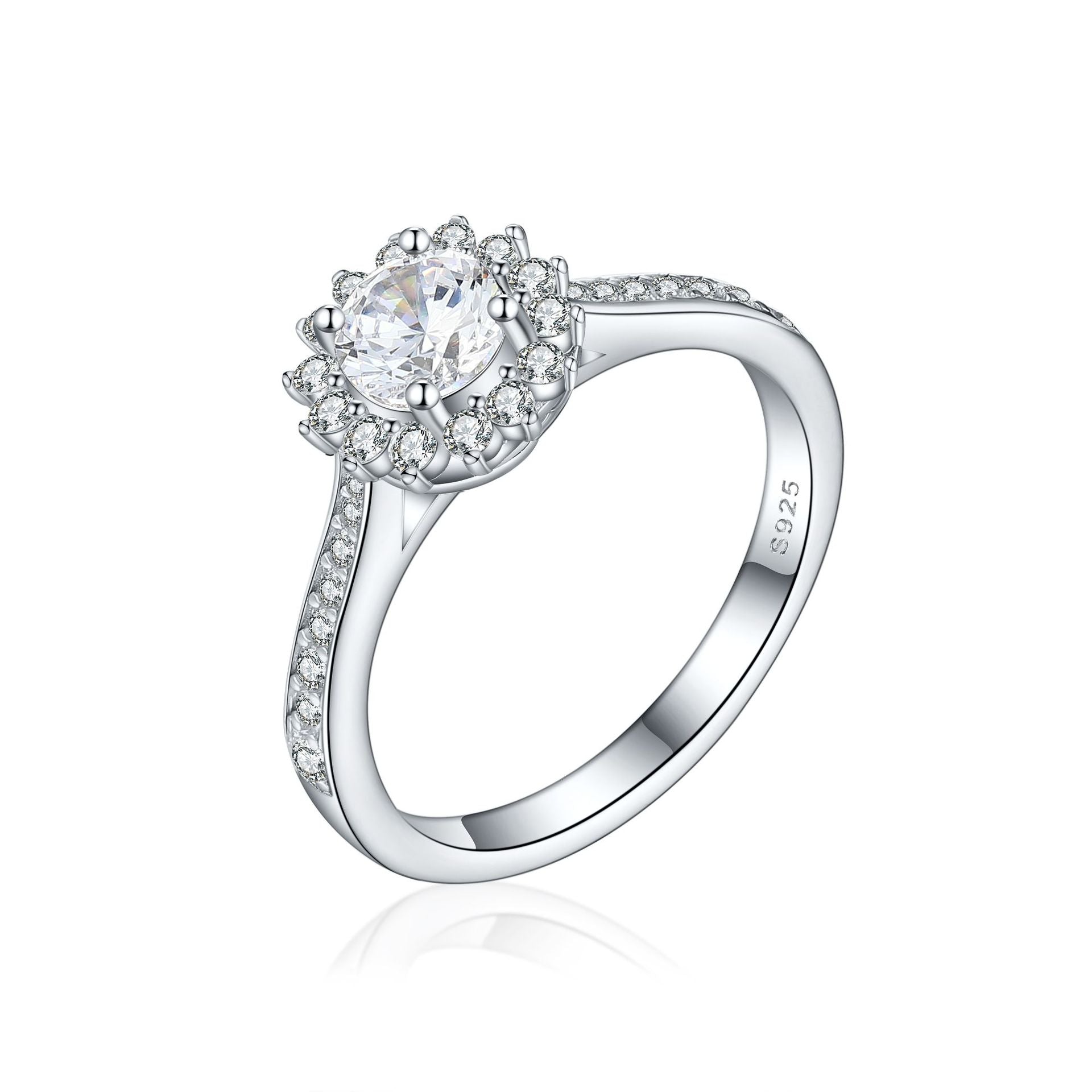 925 Silver Sunflower Wedding Band