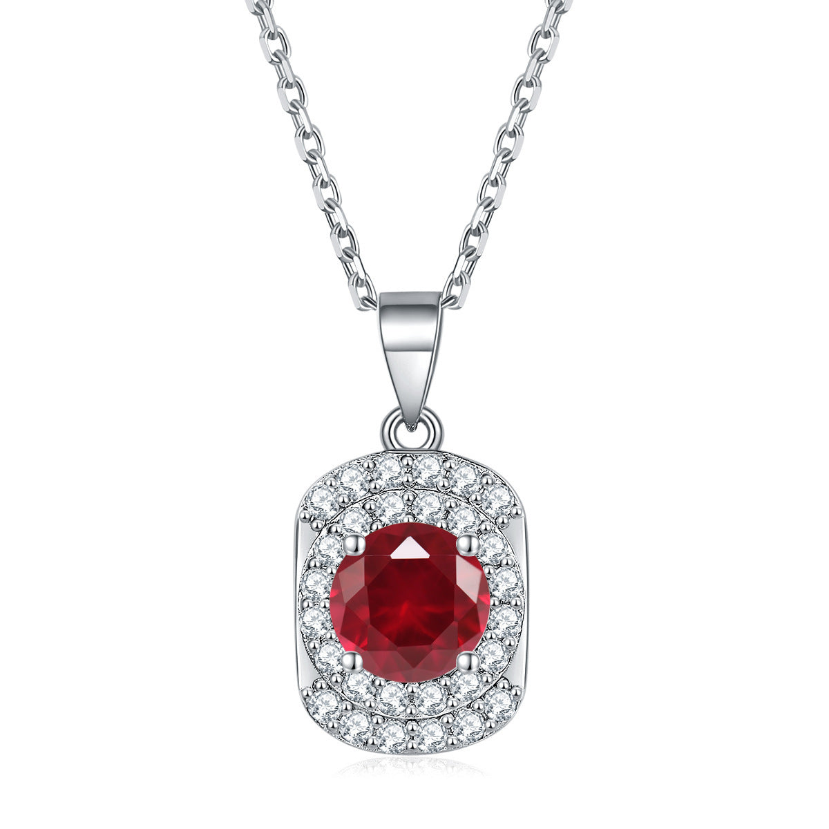 S925 Silver Natural Gemstone Zircon Pendant Necklace